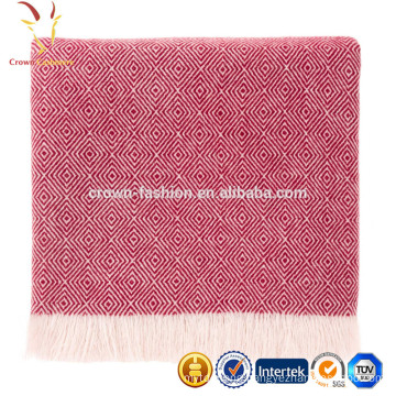 Hot Sale Wool Cashmere Blended Woven Travel Throws Blankets